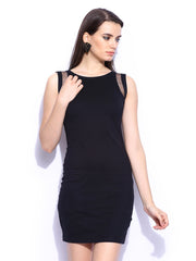 Miss Chase Black Stuck In The Midi Bodycon Dress