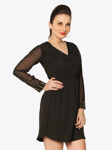 Miss Chase Black Fit &amp; Flare Dress