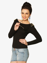 Miss Chase Women Black Top