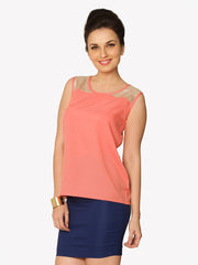Miss Chase Women Peach Coloured Top