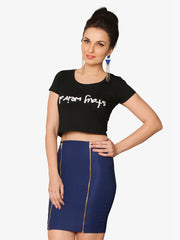 Miss Chase Women Black Crop Top