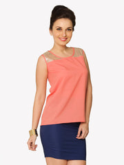 Miss Chase Women Peach Coloured Top