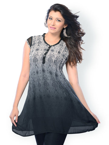 Miss and Mrs Women Black Ombre Dyed Kurta