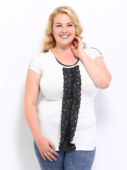 Mustard Women White &amp; Black Top