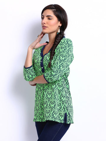 My Addiction Women Green Printed Top