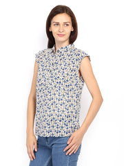 Van Heusen Woman Off-White Floral Print Top