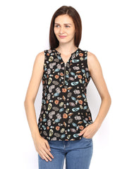 Van Heusen Woman Black Printed Top