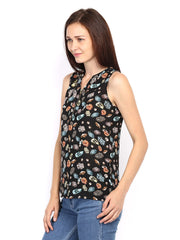 Van Heusen Woman Black Printed Top