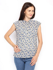Van Heusen Woman Off-White Floral Print Top