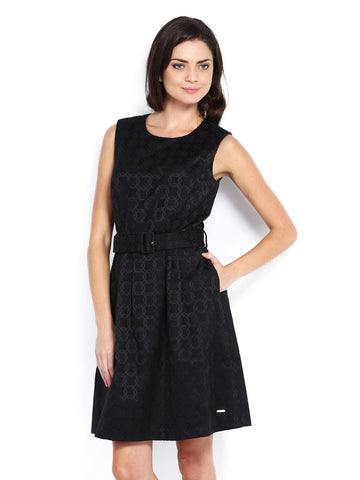 Nautica Black Jacquard Tailored Dress