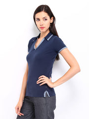 Nautica Women Navy Polo T-shirt