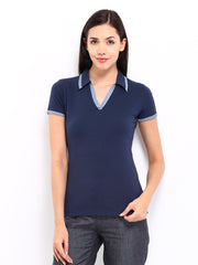 Nautica Women Navy Polo T-shirt