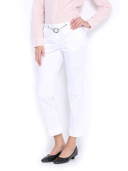 Nautica Women White Ankle Length Trousers