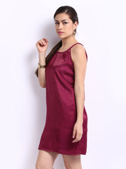 Neels Burgundy Shift Dress