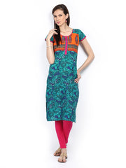 Neels Women Blue Printed Kurta