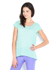 Nike Sea Green Dri-fit Breeze Ss Top   Running  Tshirts