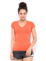 Nike Orange Dri-fit Knit Texture    Running  Tshirts