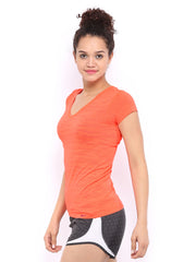 Nike Orange Dri-fit Knit Texture    Running  Tshirts