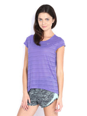 Nike Purple Dri-fit Breeze Ss Top   Running  Tshirts