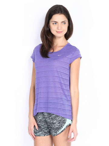 Nike Purple Dri-fit Breeze Ss Top   Running  Tshirts