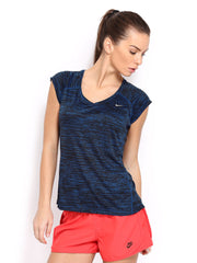 Nike Black Miler Ss V-neck    Running  Tops