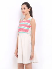 Noi Off-White Lace Fit &amp; Flare Dress