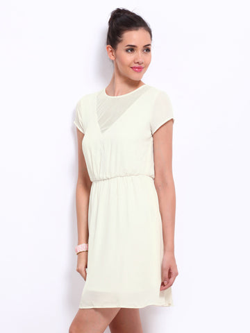 ONLY Off-White Fit &amp; Flare Dress