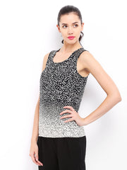 ONLY Women Black &amp; Beige Printed Top