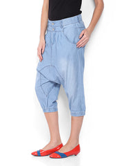 ONLY Women Blue Chambray Trousers