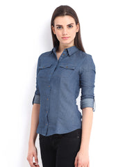 ONLY Women Blue Shirt