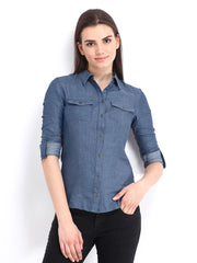 ONLY Women Blue Shirt
