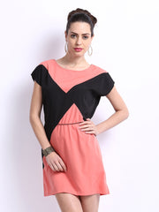 ONLY Black &amp; Peach Coloured Winnie Shift Dress
