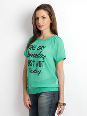 ONLY Women Green Printed Sheer Top