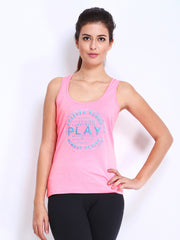 ONLY Play Women Neon Pink Printed Tank Top