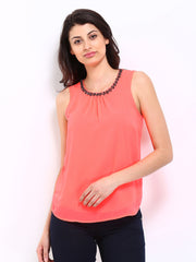 ONLY Women Neon Pink Top