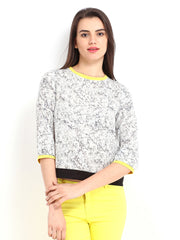 ONLY Women Off-White Printed Top