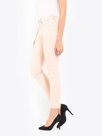ONLY Women Peach Coloured Skinny Fit Trousers