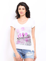 ONLY Play Women White Printed T-shirt