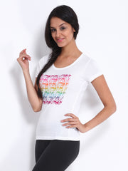 ONLY Play Women White Printed T-shirt