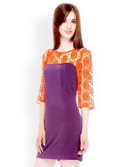 OZEL Orange &amp; Purple Shift Dress