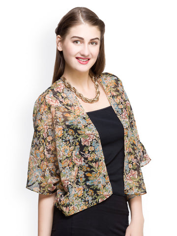 Oxolloxo Multicoloured Floral Print Shrug