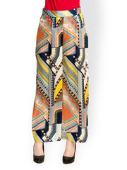 Oxolloxo Women Multicoloured Printed Palazzo Trousers