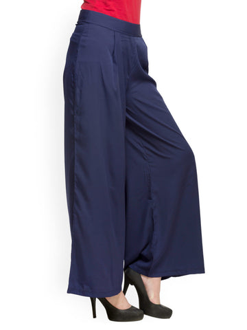 Oxolloxo Women Navy Palazzo Pants