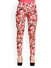 Oxolloxo Women Red Printed Trousers