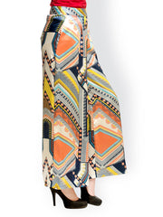 Oxolloxo Women Multicoloured Printed Palazzo Trousers