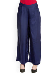 Oxolloxo Women Navy Palazzo Pants
