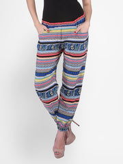 PURYS Women Multicoloured Printed Palazzo Trousers