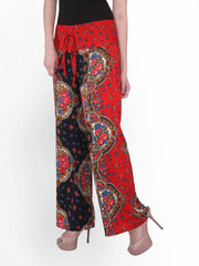 PURYS Women Multicoloured Printed Palazzo Trousers