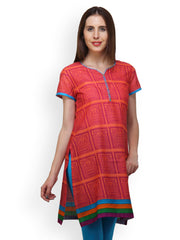 Paislei Women Orange Printed Kurti