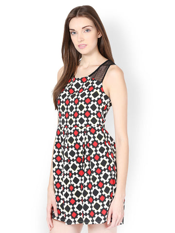 Palette Red &amp; Black A-Line Dress